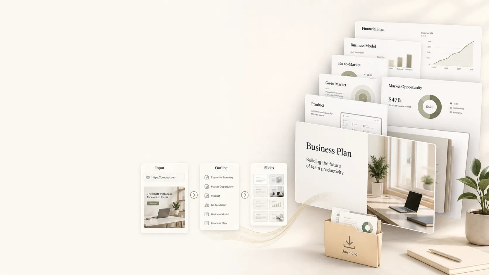 AI Business Plan Deck Generator preview