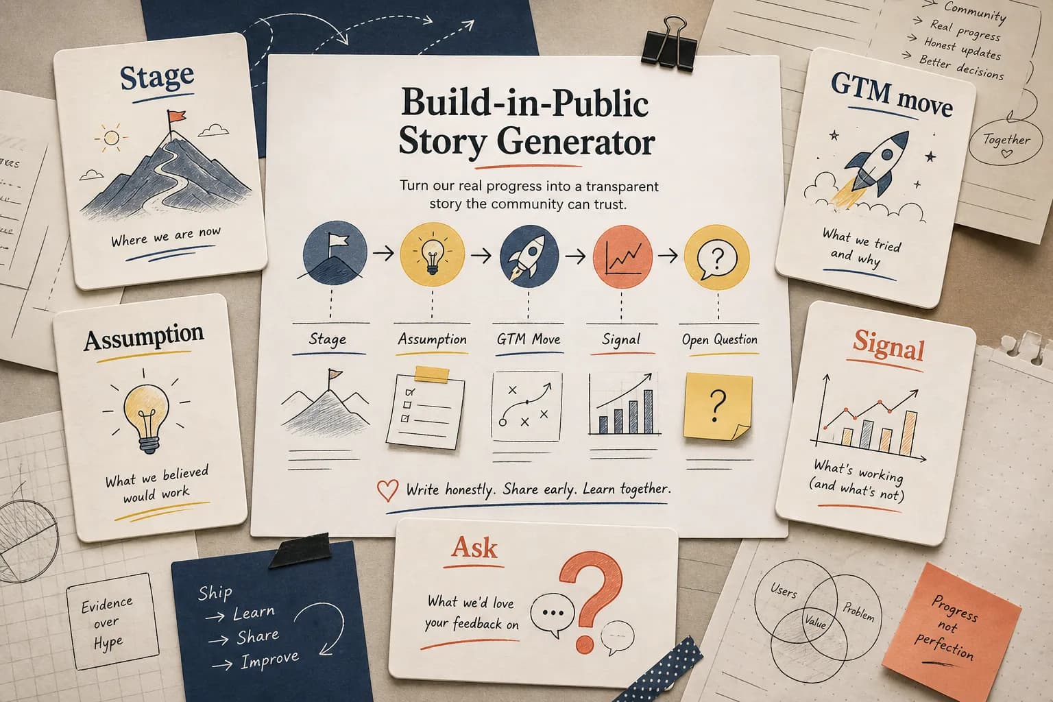 Product progress, assumptions, and signals becoming a clear public learning note.