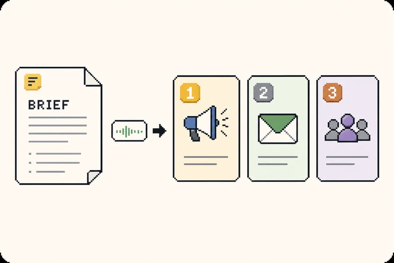 A product brief becoming a focused customer-acquisition channel shortlist