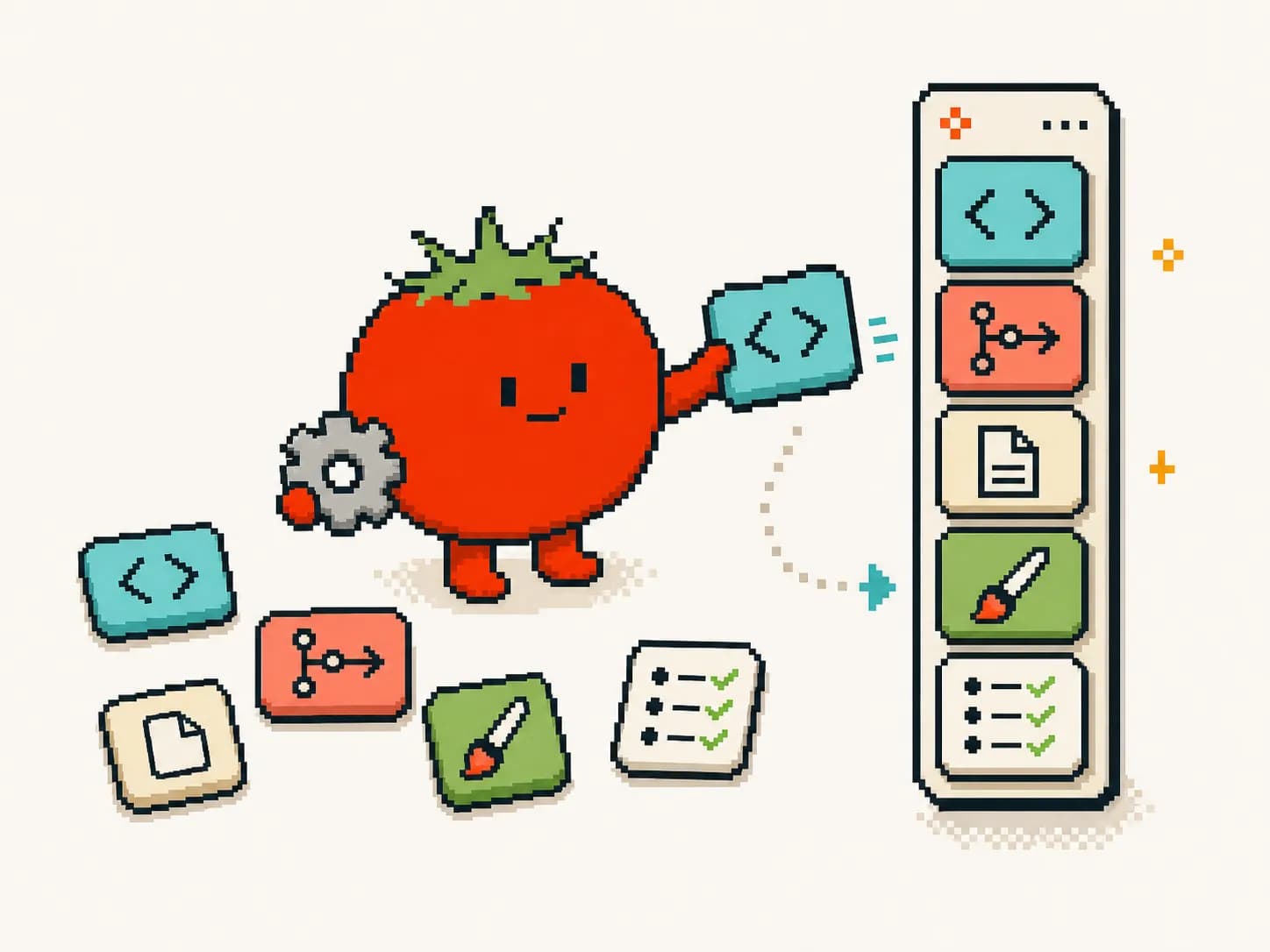 KoKo arranging prompts, Skills, and checklist modules into floating buttons