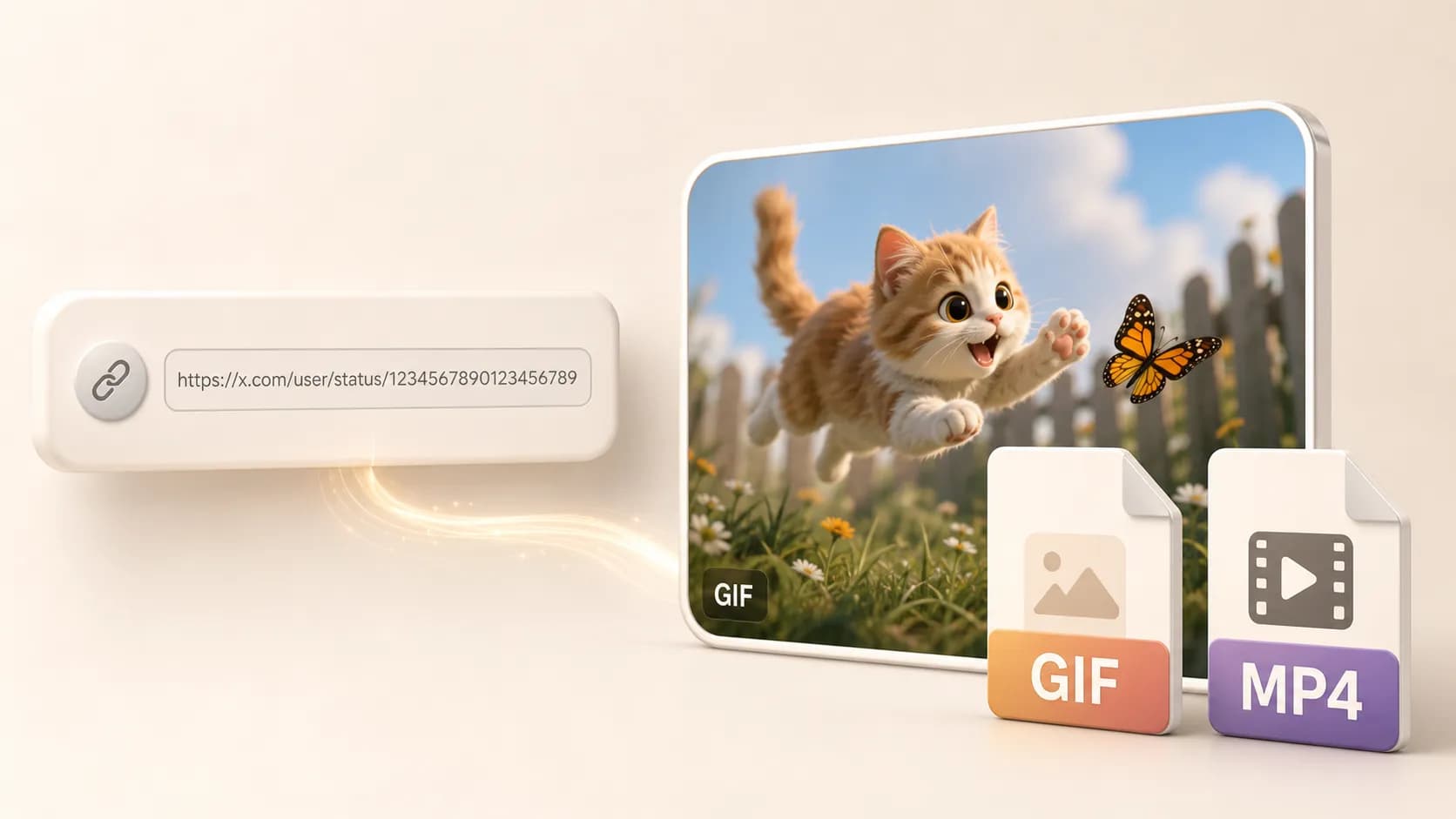 A public post link becoming a downloadable GIF and MP4 media package