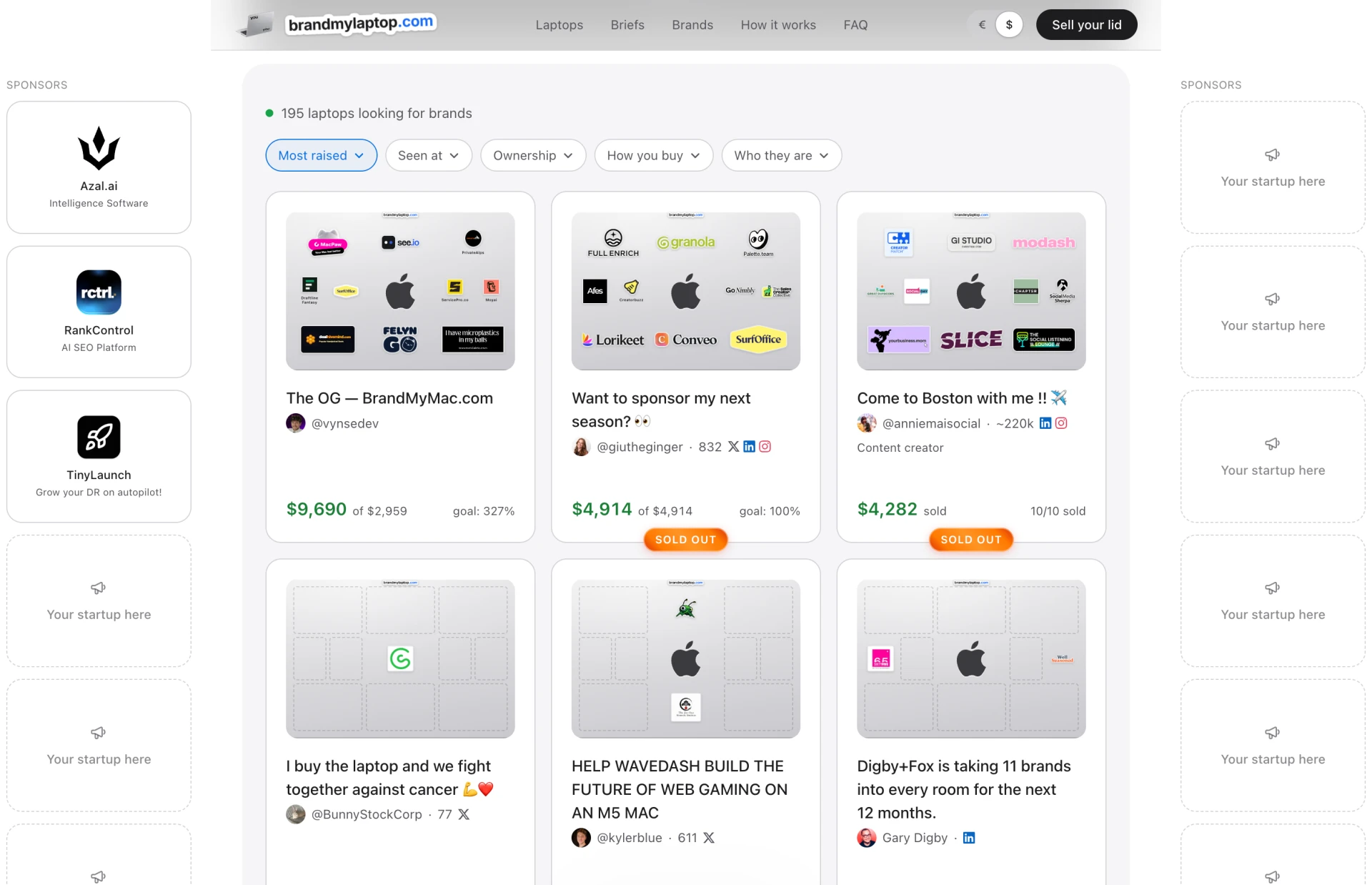 Laptop advertising listings on BrandMyLaptop