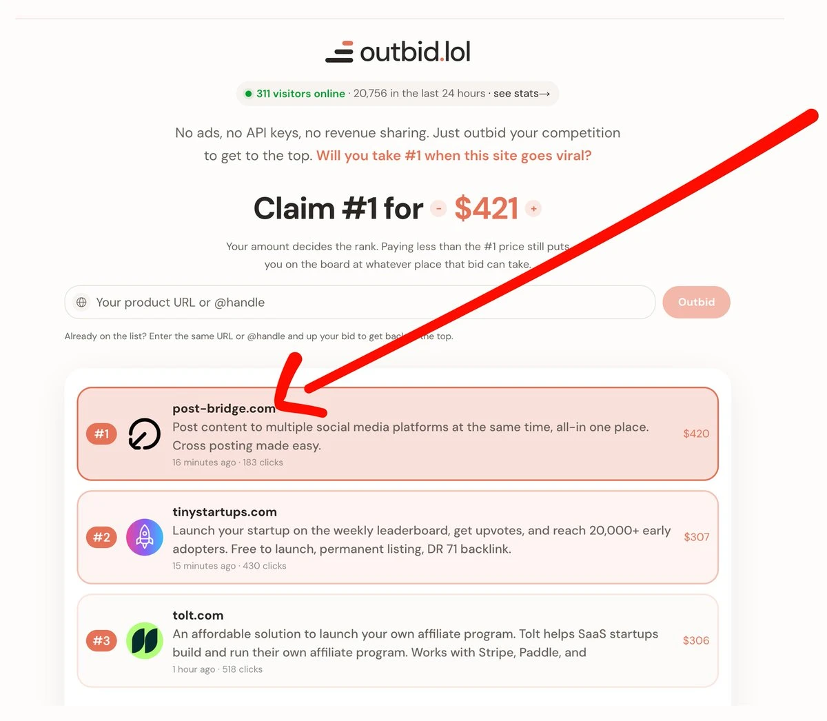 Jack’s product ranked first after a $420 payment